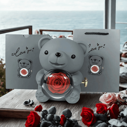 回転するクマのジュエリーボックス　ギフト　