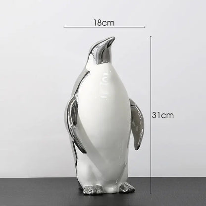 ペンギン　置物　リッチ　ゴールド　シルバー　