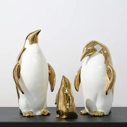 ペンギン　置物　リッチ　ゴールド　シルバー　