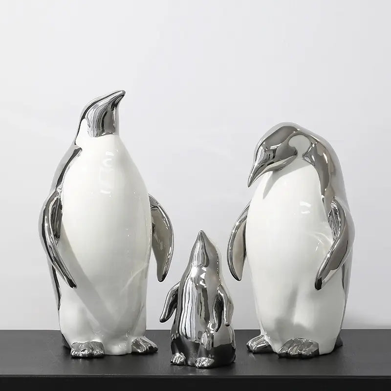 ペンギン　置物　リッチ　ゴールド　シルバー　