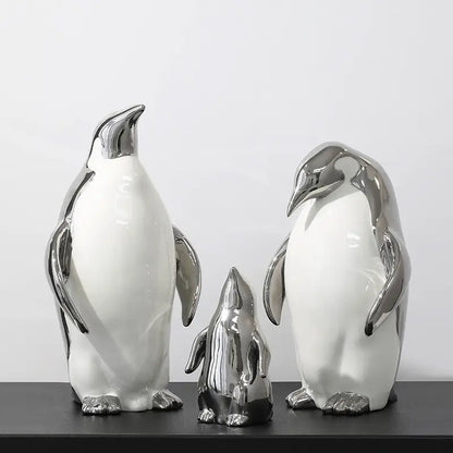 ペンギン　置物　リッチ　ゴールド　シルバー　