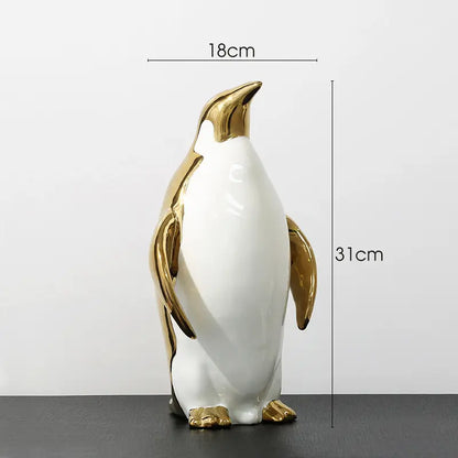 ペンギン　置物　リッチ　ゴールド　シルバー　