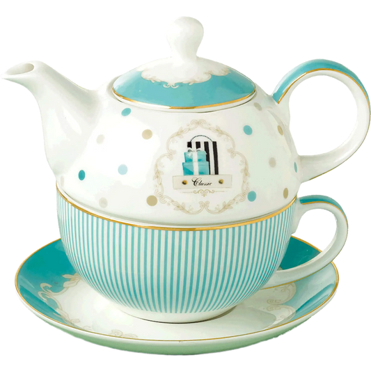 Floris ヨーロピアンスタイル ティーポット・ティーカップ・ソーサーセット　ミストグリーン