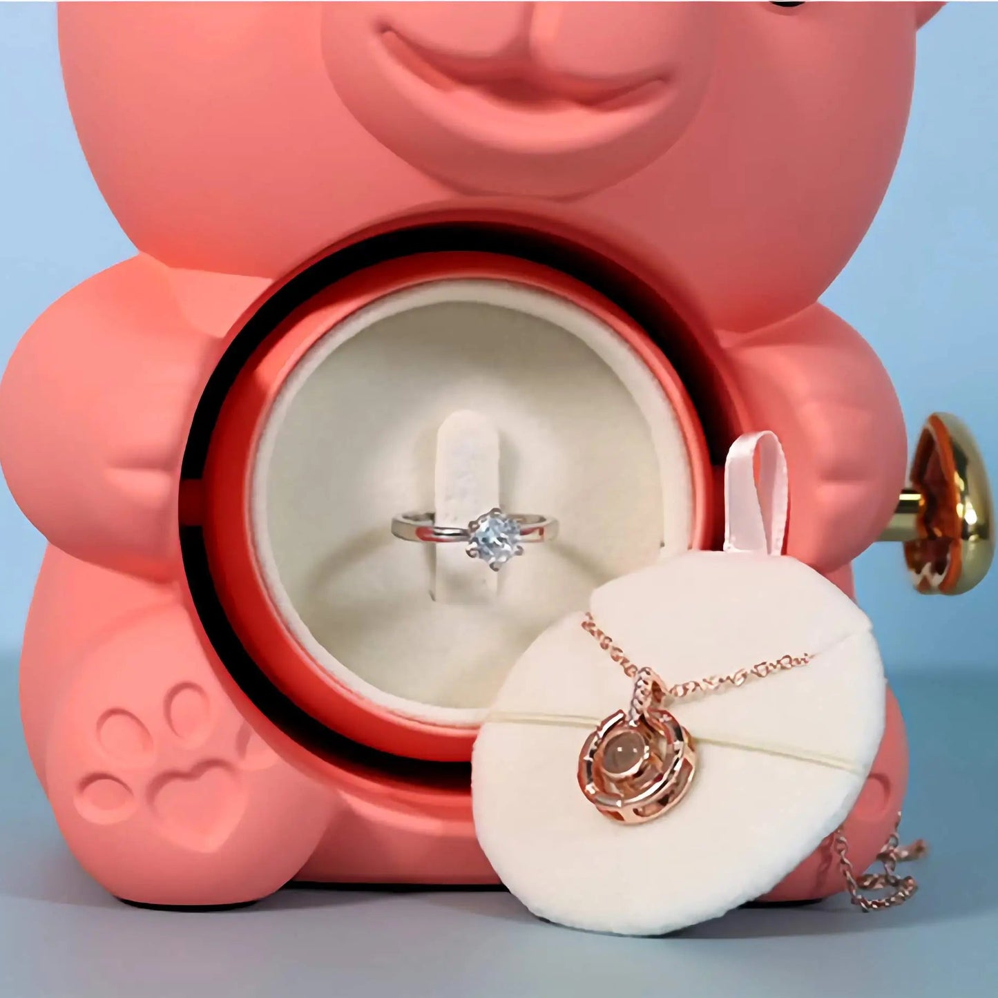 回転するクマのギフトボックス ジュエリーボックス　ギフト　誕生日プレゼント - ルクスシャル　LuxeChar