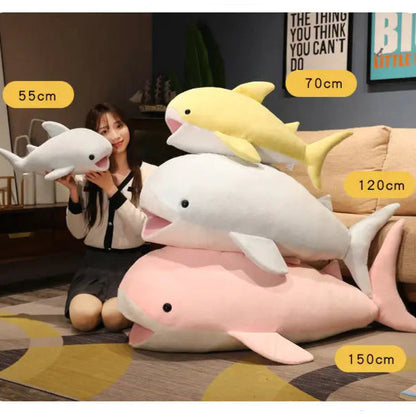 ぬいぐるみ サメ 大きい 55cm 70cm 120cm 150cm ライトブルー ピンク イエロー